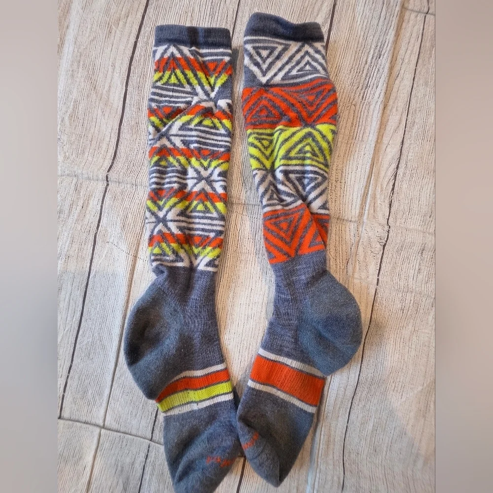 Smartwool Size XL Long Socks Gorpcore Outdoor Active Geometric Print